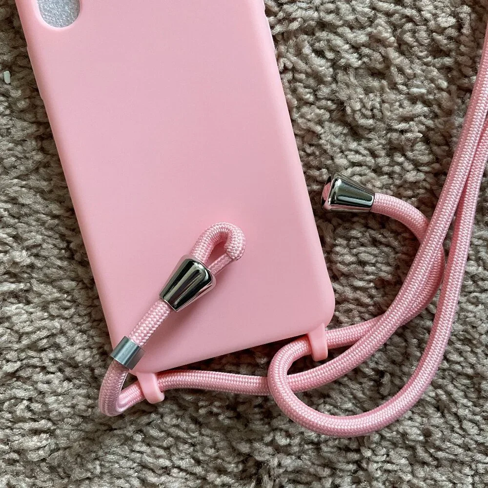 Iphone 10 silicone shockproof protective case with adjusable crossbody/neck cord